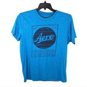 {Aeropostale} Men's Blue Graphic T-Shirt - Size LARGE